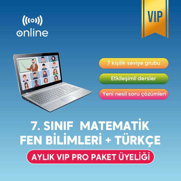 7.sınıf online matematik fen türkçe aylık pro paket
